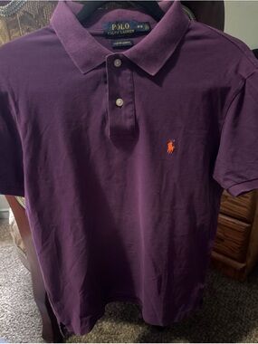 Ralph Lauren Purple Polo with Orange Pony